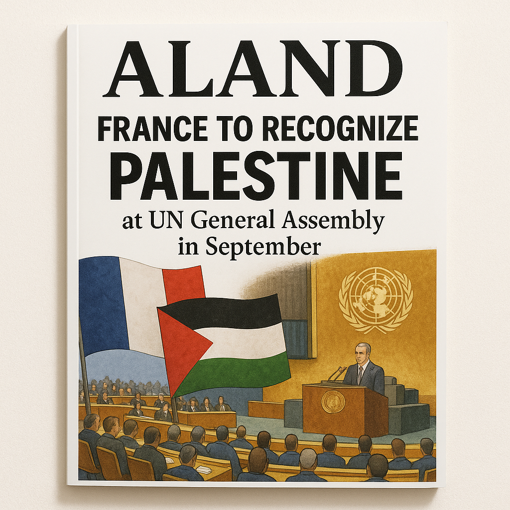  ALAND Magazine Cover – France to Recognize Palestine at UN General Assembly in September